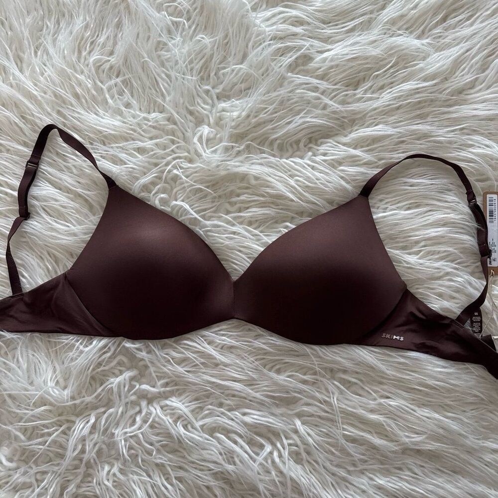 Skims Wireless Form Push Up Plunge Bra Cocoa Size 32D
